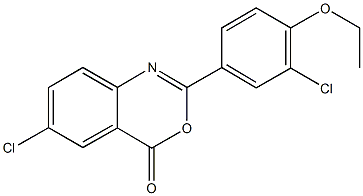 6-chloro-2-(3-chloro-4-ethoxyphenyl)-4H-3,1-benzoxazin-4-one Struktur