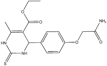 ethyl 4-[4-(2-amino-2-oxoethoxy)phenyl]-6-methyl-2-thioxo-1,2,3,4-tetrahydro-5-pyrimidinecarboxylate Struktur