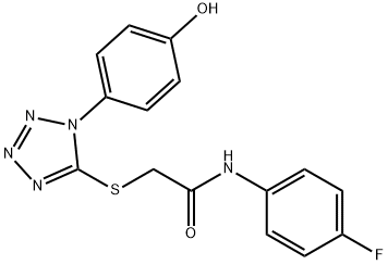 N-(4-fluorophenyl)-2-{[1-(4-hydroxyphenyl)-1H-tetraazol-5-yl]sulfanyl}acetamide Struktur