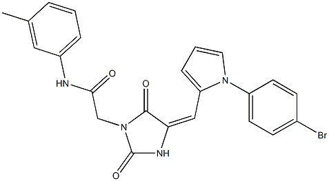 2-(4-{[1-(4-bromophenyl)-1H-pyrrol-2-yl]methylene}-2,5-dioxo-1-imidazolidinyl)-N-(3-methylphenyl)acetamide Struktur