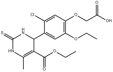 {5-chloro-2-ethoxy-4-[5-(ethoxycarbonyl)-6-methyl-2-thioxo-1,2,3,4-tetrahydro-4-pyrimidinyl]phenoxy}acetic acid Struktur