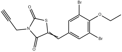 5-(3,5-dibromo-4-ethoxybenzylidene)-3-prop-2-ynyl-1,3-thiazolidine-2,4-dione Struktur