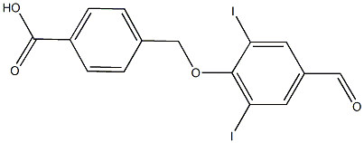 4-[(4-formyl-2,6-diiodophenoxy)methyl]benzoic acid Struktur