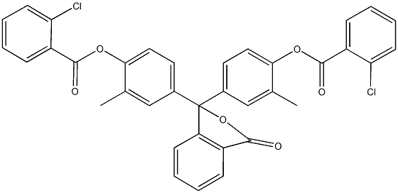 4-(1-{4-[(2-chlorobenzoyl)oxy]-3-methylphenyl}-3-oxo-1,3-dihydro-2-benzofuran-1-yl)-2-methylphenyl 2-chlorobenzoate Struktur