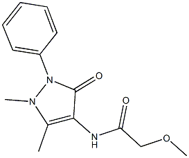 N-(1,5-dimethyl-3-oxo-2-phenyl-2,3-dihydro-1H-pyrazol-4-yl)-2-methoxyacetamide Struktur