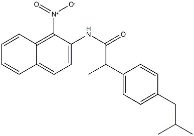 N-{1-nitro-2-naphthyl}-2-(4-isobutylphenyl)propanamide Struktur