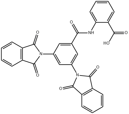 2-{[3,5-bis(1,3-dioxo-1,3-dihydro-2H-isoindol-2-yl)benzoyl]amino}benzoic acid Struktur