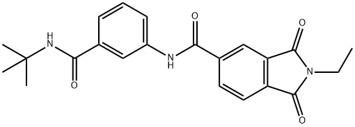 N-{3-[(tert-butylamino)carbonyl]phenyl}-2-ethyl-1,3-dioxo-5-isoindolinecarboxamide Struktur