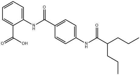 2-({4-[(2-propylpentanoyl)amino]benzoyl}amino)benzoic acid Struktur