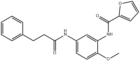 N-{2-methoxy-5-[(3-phenylpropanoyl)amino]phenyl}-2-furamide Struktur