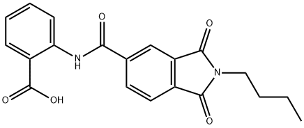 2-{[(2-butyl-1,3-dioxo-2,3-dihydro-1H-isoindol-5-yl)carbonyl]amino}benzoic acid Struktur