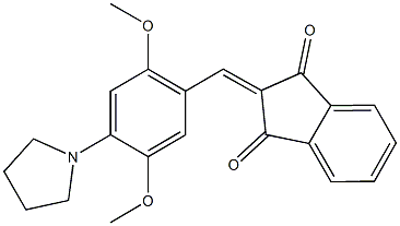 2-[2,5-dimethoxy-4-(1-pyrrolidinyl)benzylidene]-1H-indene-1,3(2H)-dione Struktur