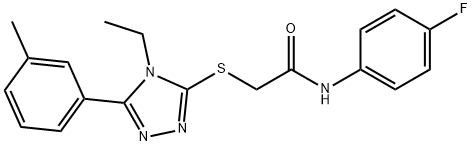 2-{[4-ethyl-5-(3-methylphenyl)-4H-1,2,4-triazol-3-yl]sulfanyl}-N-(4-fluorophenyl)acetamide Struktur