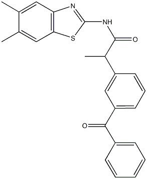 2-(3-benzoylphenyl)-N-(5,6-dimethyl-1,3-benzothiazol-2-yl)propanamide Struktur