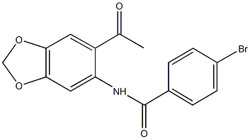 N-(6-acetyl-1,3-benzodioxol-5-yl)-4-bromobenzamide Struktur