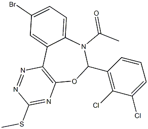 7-acetyl-10-bromo-6-(2,3-dichlorophenyl)-6,7-dihydro[1,2,4]triazino[5,6-d][3,1]benzoxazepin-3-yl methyl sulfide Struktur