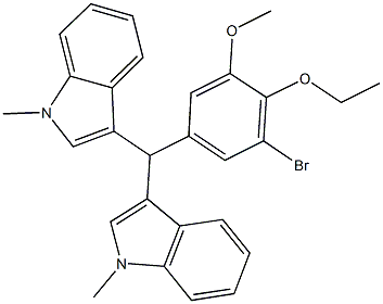 3-[(3-bromo-4-ethoxy-5-methoxyphenyl)(1-methyl-1H-indol-3-yl)methyl]-1-methyl-1H-indole Struktur