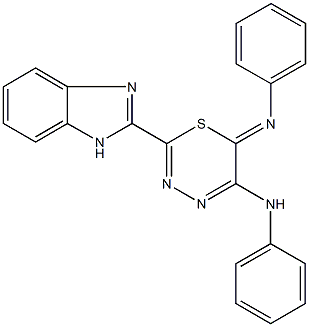 N-[5-anilino-2-(1H-benzimidazol-2-yl)-6H-1,3,4-thiadiazin-6-ylidene]-N-phenylamine Struktur