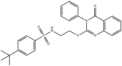 4-tert-butyl-N-{2-[(4-oxo-3-phenyl-3,4-dihydro-2-quinazolinyl)sulfanyl]ethyl}benzenesulfonamide Struktur