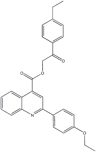 2-(4-ethylphenyl)-2-oxoethyl 2-(4-ethoxyphenyl)-4-quinolinecarboxylate Struktur