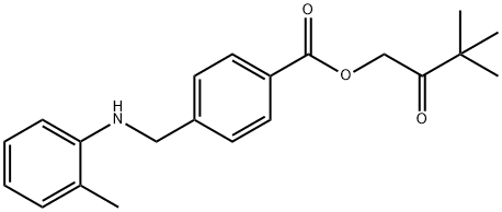 3,3-dimethyl-2-oxobutyl 4-(2-toluidinomethyl)benzoate Struktur