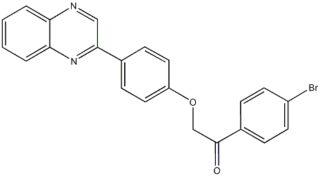 1-(4-bromophenyl)-2-[4-(2-quinoxalinyl)phenoxy]ethanone Struktur