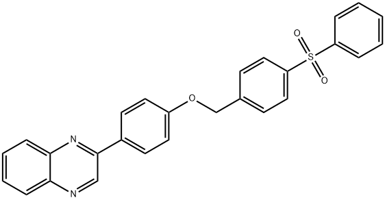 phenyl 4-{[4-(2-quinoxalinyl)phenoxy]methyl}phenyl sulfone Struktur