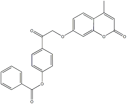 4-{2-[(4-methyl-2-oxo-2H-chromen-7-yl)oxy]acetyl}phenyl benzoate Struktur