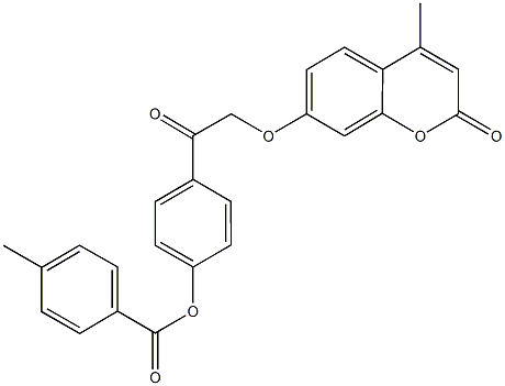 4-{2-[(4-methyl-2-oxo-2H-chromen-7-yl)oxy]acetyl}phenyl 4-methylbenzoate Struktur