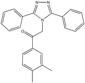 1-(3,4-dimethylphenyl)-2-(3,5-diphenyl-4H-1,2,4-triazol-4-yl)ethanone Struktur