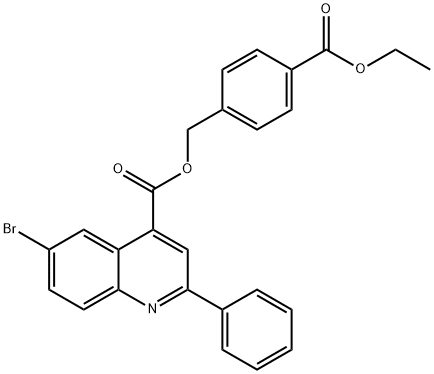 4-(ethoxycarbonyl)benzyl 6-bromo-2-phenyl-4-quinolinecarboxylate Struktur