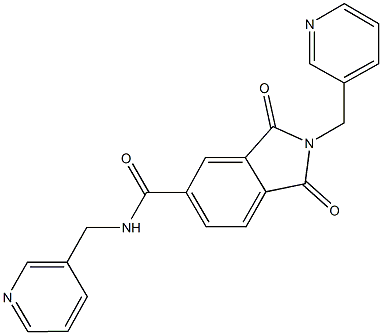 1,3-dioxo-N,2-bis(3-pyridinylmethyl)-5-isoindolinecarboxamide Struktur