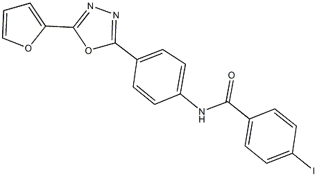 N-{4-[5-(2-furyl)-1,3,4-oxadiazol-2-yl]phenyl}-4-iodobenzamide Struktur