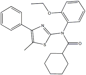 N-(2-ethoxyphenyl)-N-(5-methyl-4-phenyl-1,3-thiazol-2-yl)cyclohexanecarboxamide Struktur