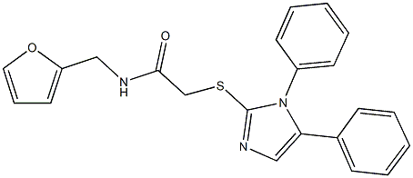 2-[(1,5-diphenyl-1H-imidazol-2-yl)sulfanyl]-N-(2-furylmethyl)acetamide Struktur