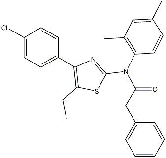 N-[4-(4-chlorophenyl)-5-ethyl-1,3-thiazol-2-yl]-N-(2,4-dimethylphenyl)-2-phenylacetamide Struktur