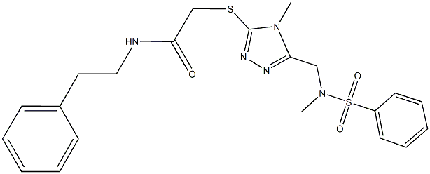 2-[(4-methyl-5-{[methyl(phenylsulfonyl)amino]methyl}-4H-1,2,4-triazol-3-yl)sulfanyl]-N-(2-phenylethyl)acetamide Struktur