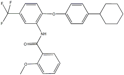 N-[2-(4-cyclohexylphenoxy)-5-(trifluoromethyl)phenyl]-2-methoxybenzamide Struktur