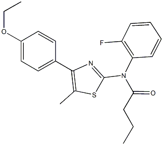 N-[4-(4-ethoxyphenyl)-5-methyl-1,3-thiazol-2-yl]-N-(2-fluorophenyl)butanamide Struktur