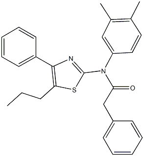 N-(3,4-dimethylphenyl)-2-phenyl-N-(4-phenyl-5-propyl-1,3-thiazol-2-yl)acetamide Struktur