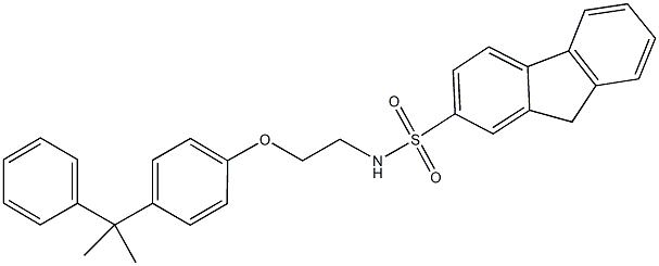 N-{2-[4-(1-methyl-1-phenylethyl)phenoxy]ethyl}-9H-fluorene-2-sulfonamide Struktur