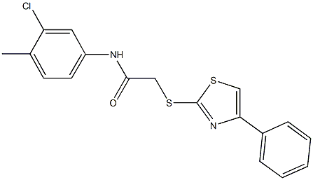 N-(3-chloro-4-methylphenyl)-2-[(4-phenyl-1,3-thiazol-2-yl)sulfanyl]acetamide Struktur