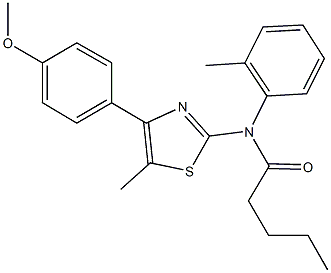 N-[4-(4-methoxyphenyl)-5-methyl-1,3-thiazol-2-yl]-N-(2-methylphenyl)pentanamide Struktur