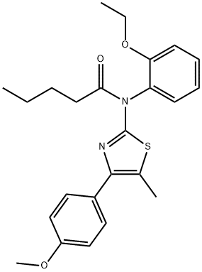 N-(2-ethoxyphenyl)-N-[4-(4-methoxyphenyl)-5-methyl-1,3-thiazol-2-yl]pentanamide Struktur