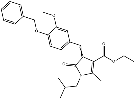 ethyl 4-[4-(benzyloxy)-3-methoxybenzylidene]-1-isobutyl-2-methyl-5-oxo-4,5-dihydro-1H-pyrrole-3-carboxylate Struktur