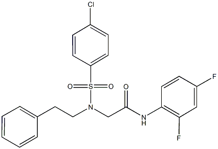 2-[[(4-chlorophenyl)sulfonyl](2-phenylethyl)amino]-N-(2,4-difluorophenyl)acetamide Struktur