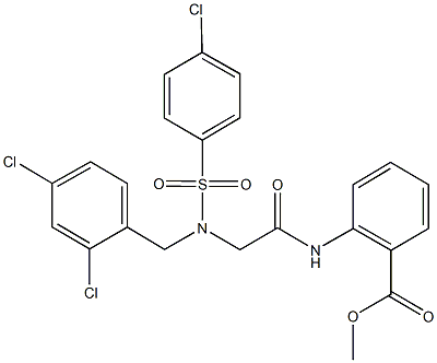 methyl 2-({[[(4-chlorophenyl)sulfonyl](2,4-dichlorobenzyl)amino]acetyl}amino)benzoate Struktur