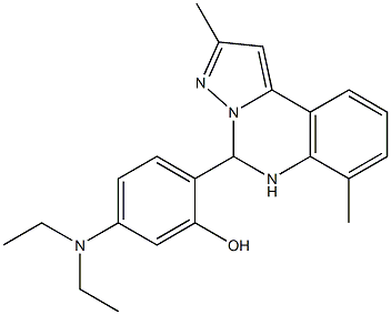 5-(diethylamino)-2-(2,7-dimethyl-5,6-dihydropyrazolo[1,5-c]quinazolin-5-yl)phenol Struktur