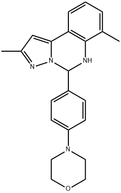 2,7-dimethyl-5-[4-(4-morpholinyl)phenyl]-5,6-dihydropyrazolo[1,5-c]quinazoline Struktur