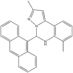 5-(9-anthryl)-2,7-dimethyl-5,6-dihydropyrazolo[1,5-c]quinazoline Struktur